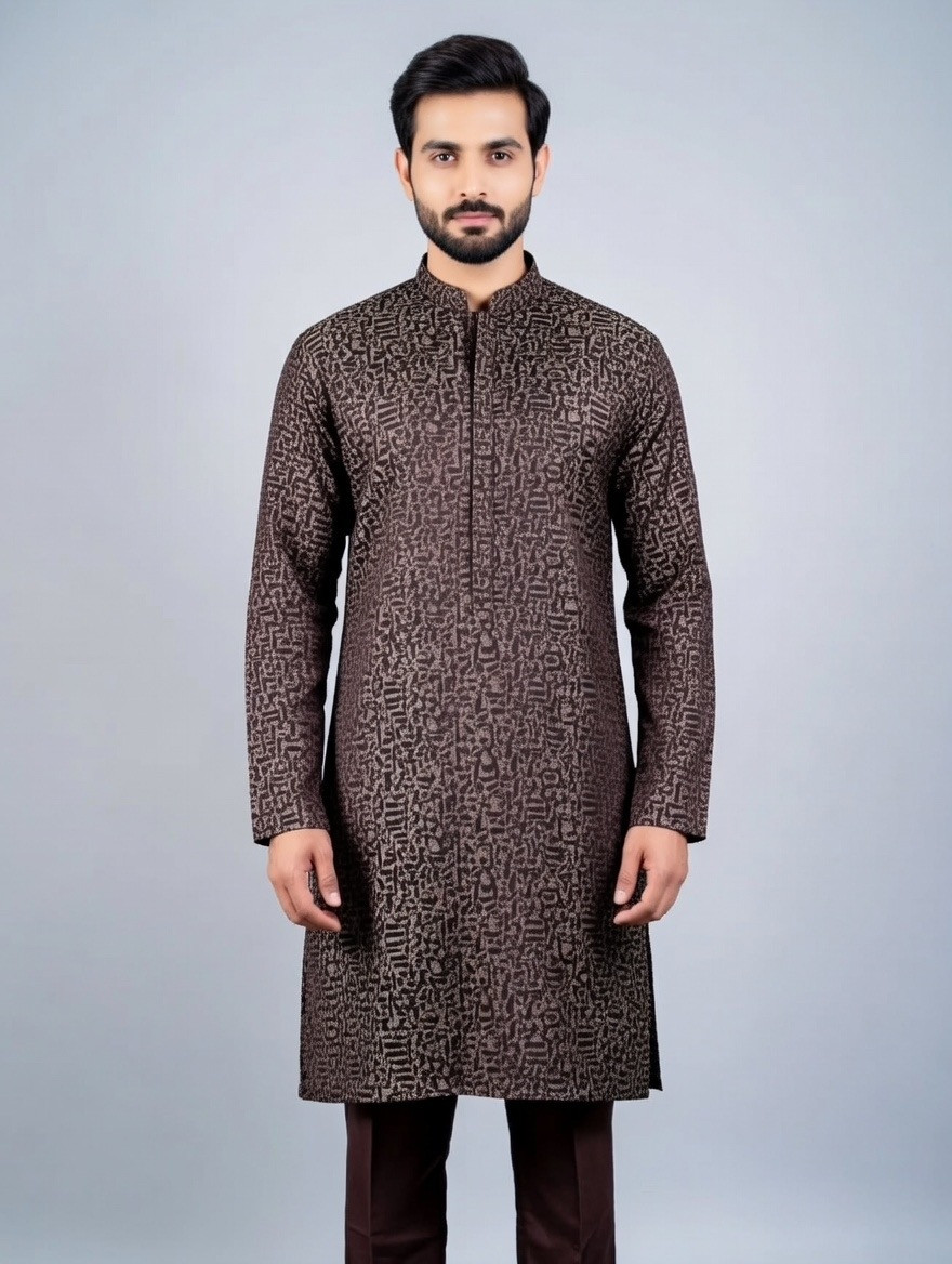 Royal Mosaic Brown Premium Panjabi