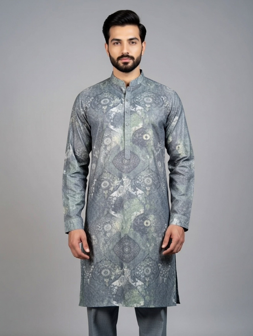 Royal Sage Mosaic Premium Panjabi