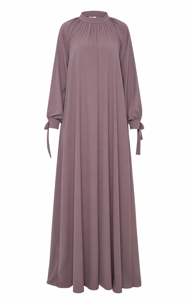 Mauve Modest Flow Abaya Dress